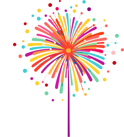 透明背景烟花插画设计