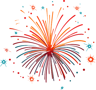 炫彩烟花矢量插画