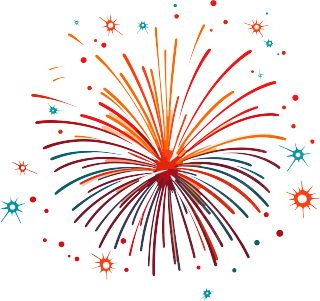 炫彩烟花矢量插画