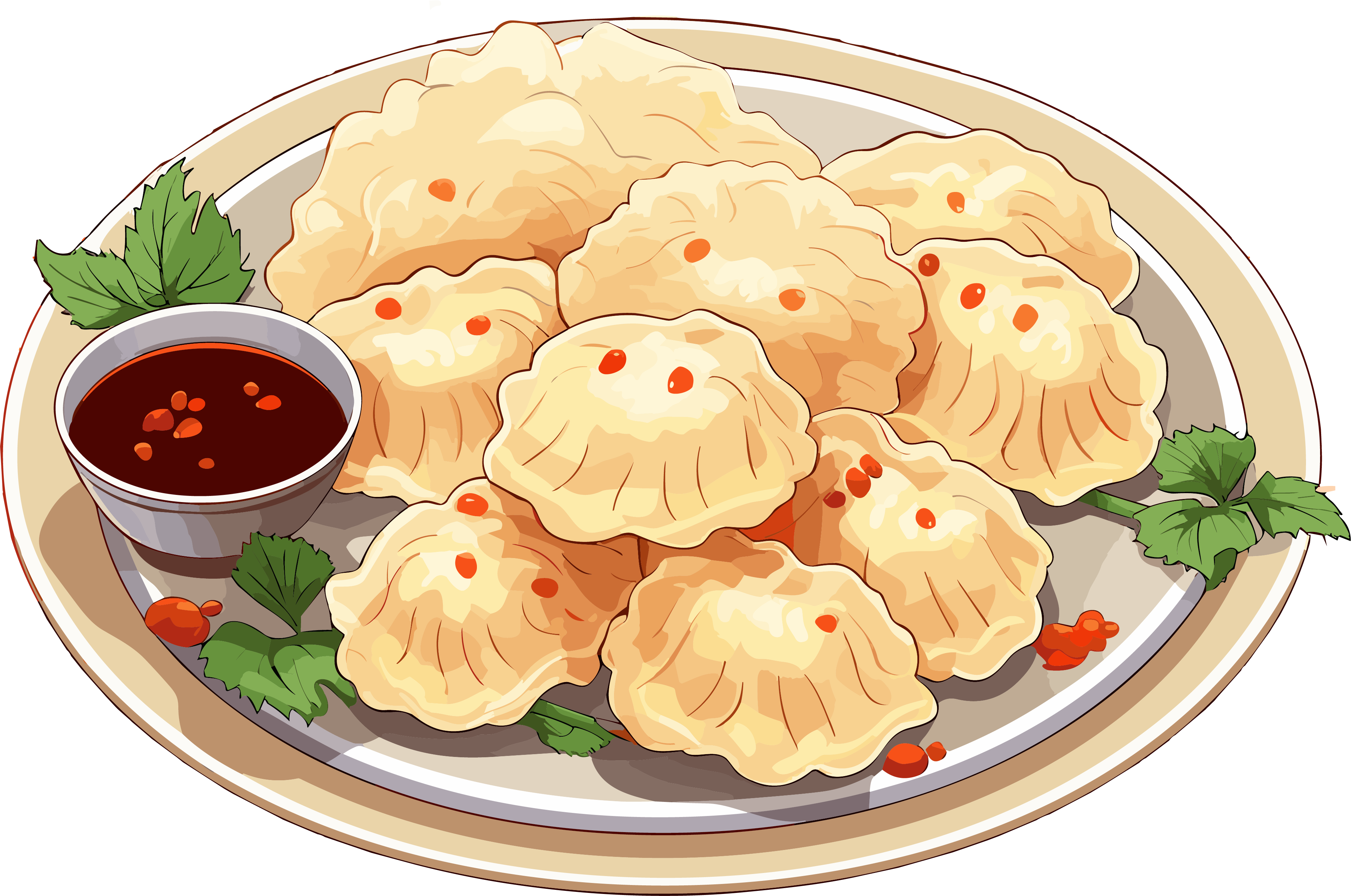 冬季暖心饺子图形素材