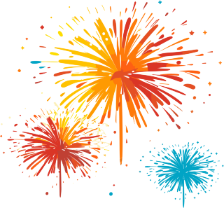 透明背景的烟花矢量插画元素