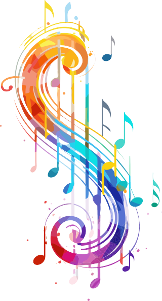 彩色渐变音符透明背景素材