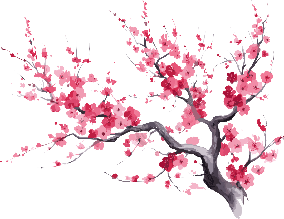 手绘梅花透明背景高清图形素材