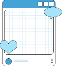 蓝色网格简约边框PNG插画