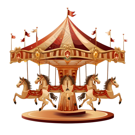 可商用游乐场的旋转木马PNG元素