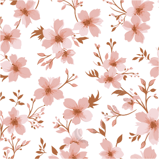 粉色花朵简约风格无缝图案插画