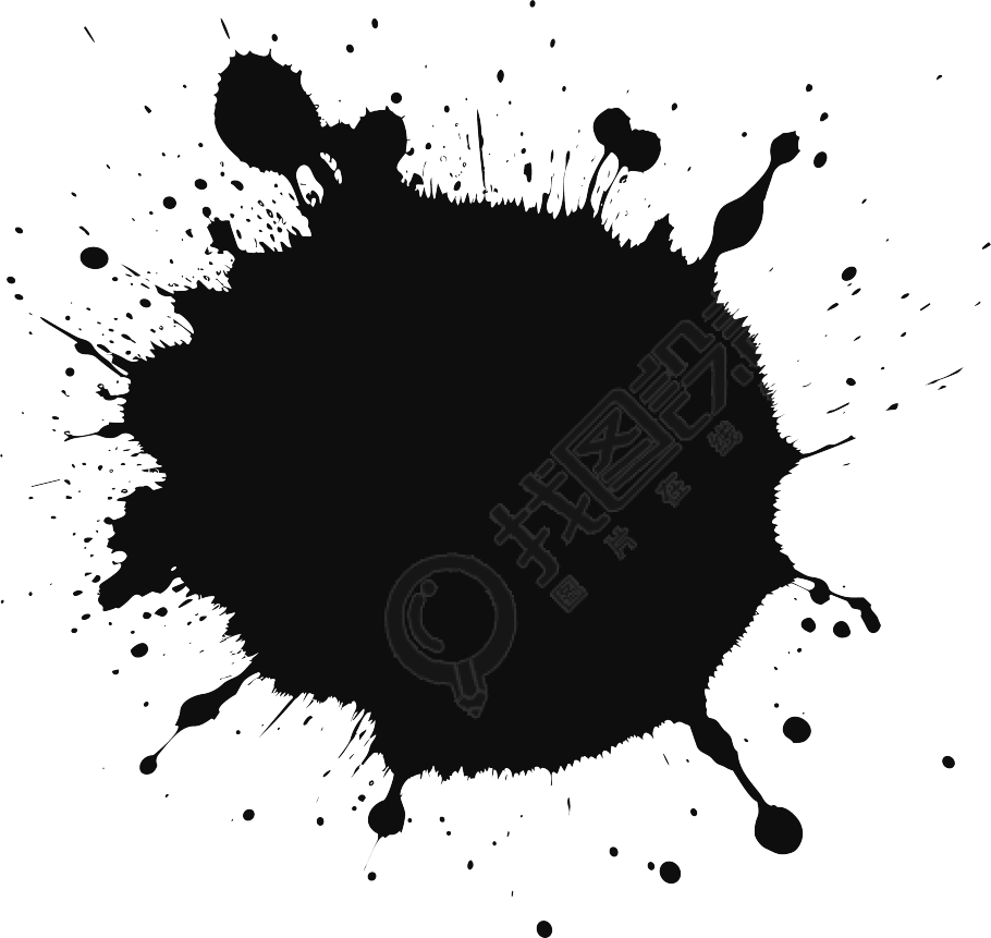 黑墨点图案插画