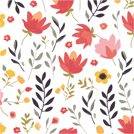 可爱花朵无缝向量图案插画