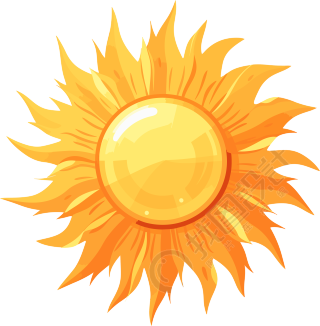 散发光芒的太阳插图