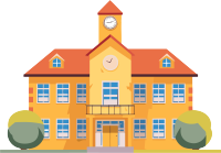 可商用小学建筑扁平插画素材