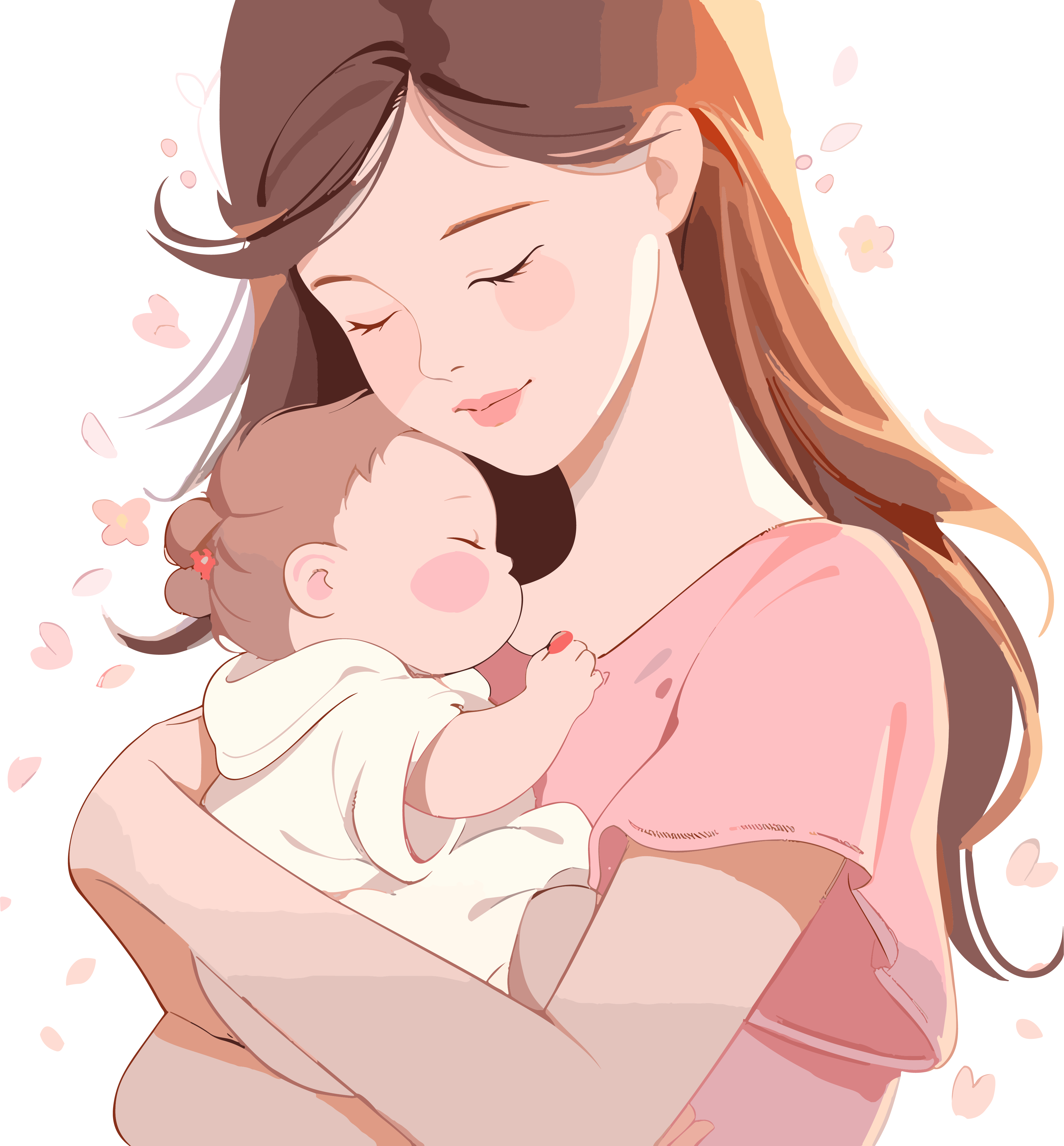 粉色婴儿插画设计