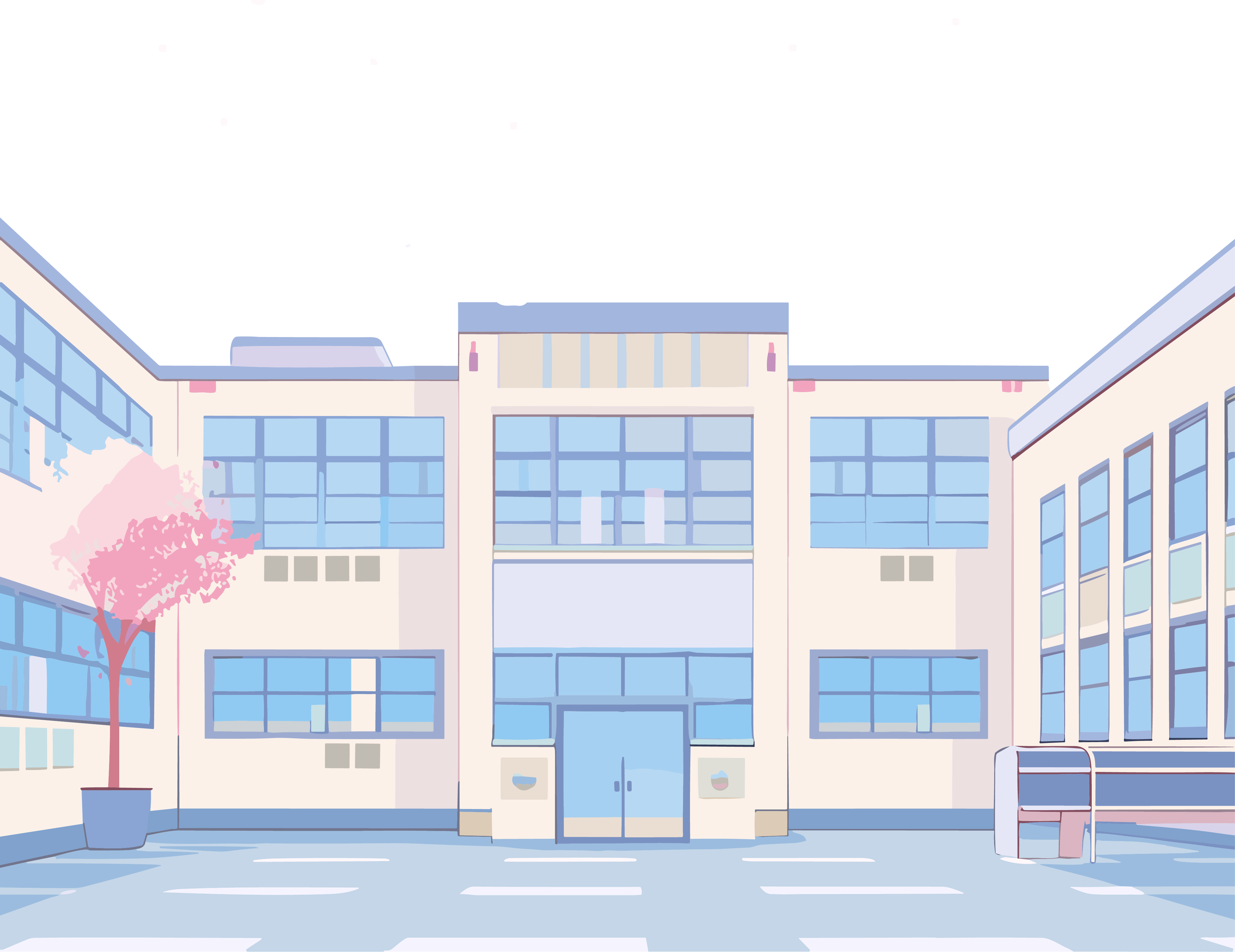 可商用教学楼PNG插画设计素材