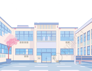可商用教学楼PNG插画设计素材
