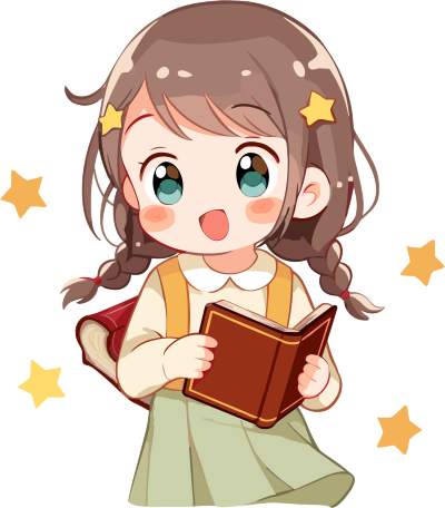 可爱幼儿园女孩手持书籍素材