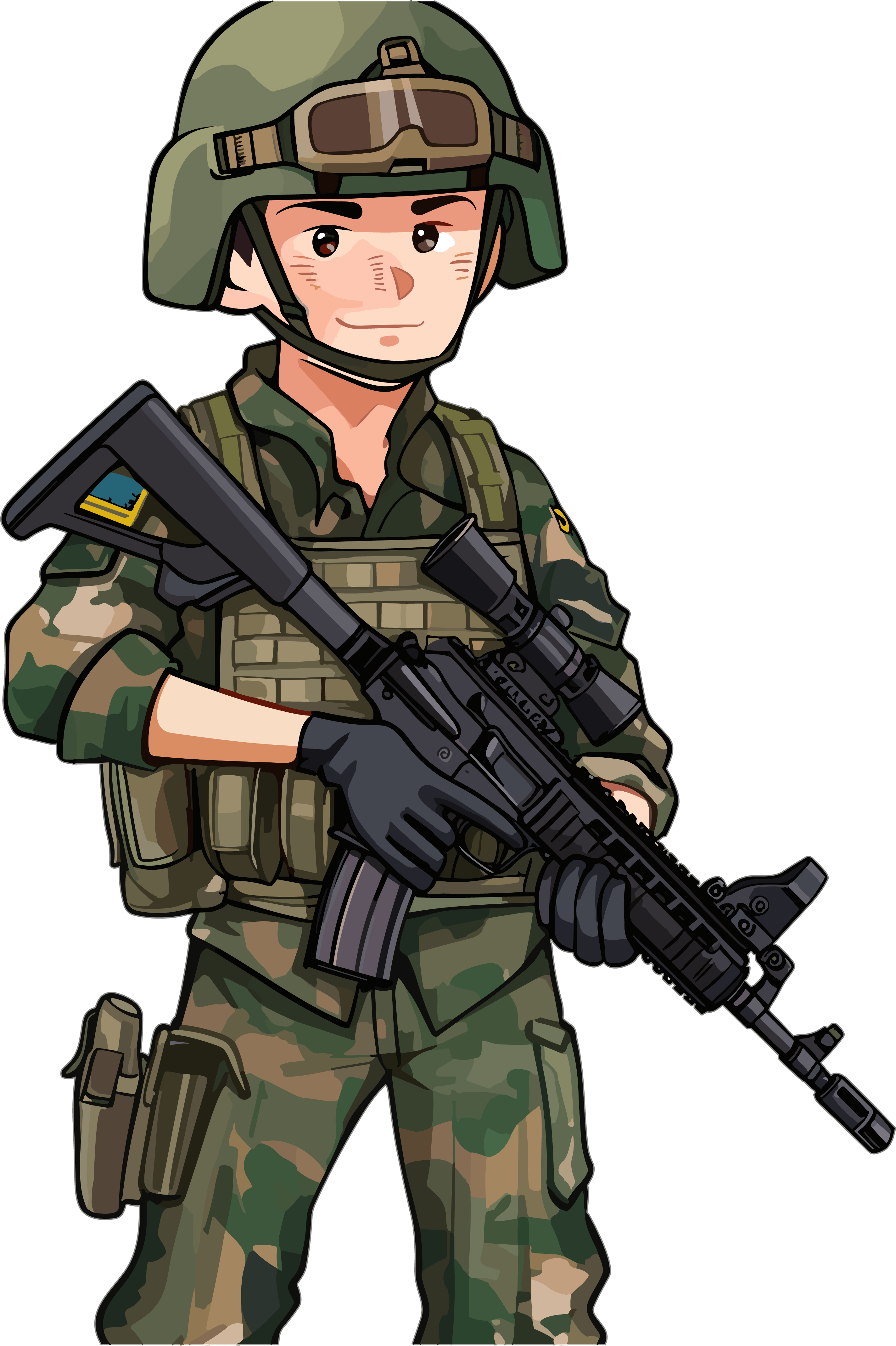 中国艺术风格的军人士兵卡通PNG素材