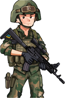 中国艺术风格的军人士兵卡通PNG素材