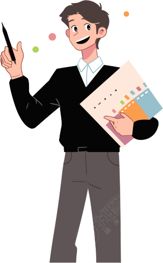 扁平插画白底男教师商用素材