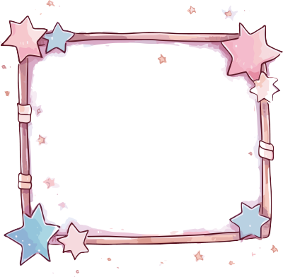 星辰粉色动画框架插画