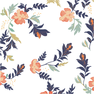透明背景高级感花卉图案插画素材