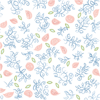 扁平风格树叶花朵图形手绘插画