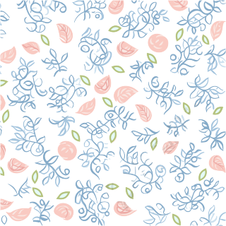 扁平风格树叶花朵图形手绘插画