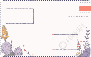 手绘紫色风信子明信片插画PNG
