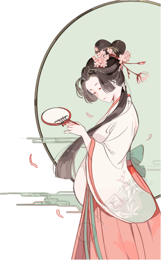 中国古风美女插画素材