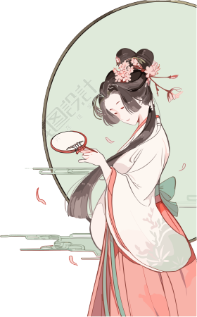 中国古风美女插画素材