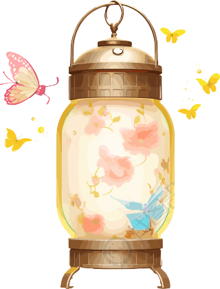 古风灯笼插画设计素材