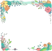 小清新绿色树叶边框手绘插画扁平风格