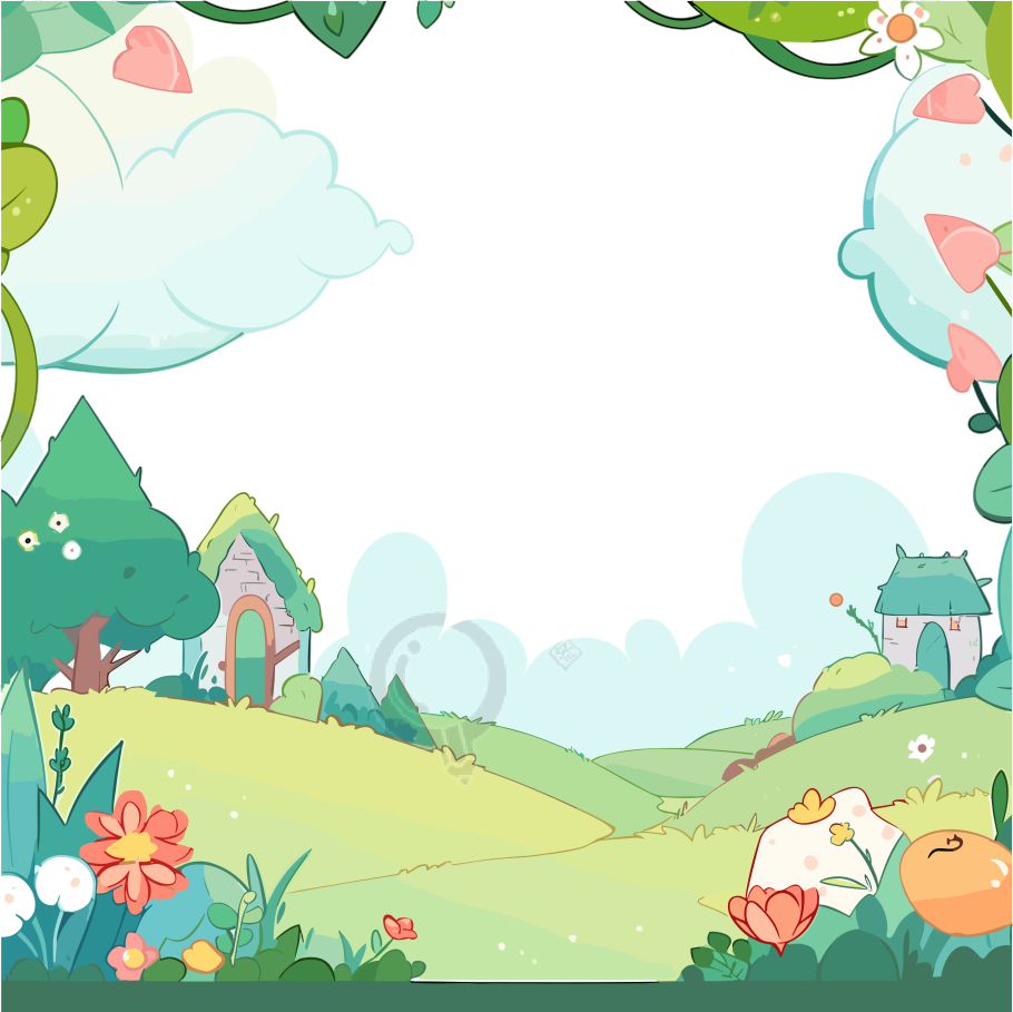 手绘插图田野PNG素材