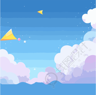 可商用创意设计白云星空PNG插画