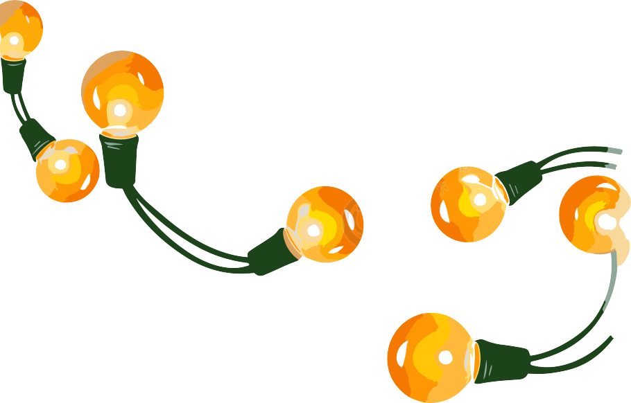 黄色灯光插画设计素材