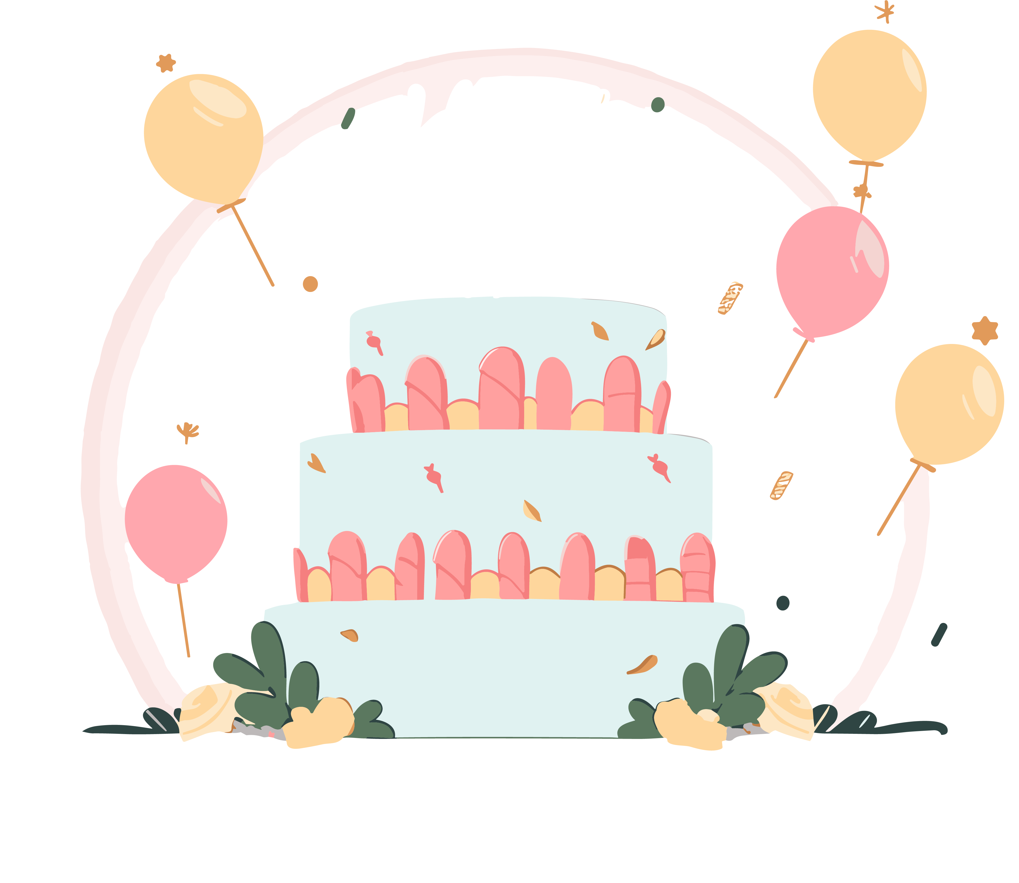 精美生日贺卡透明背景插画