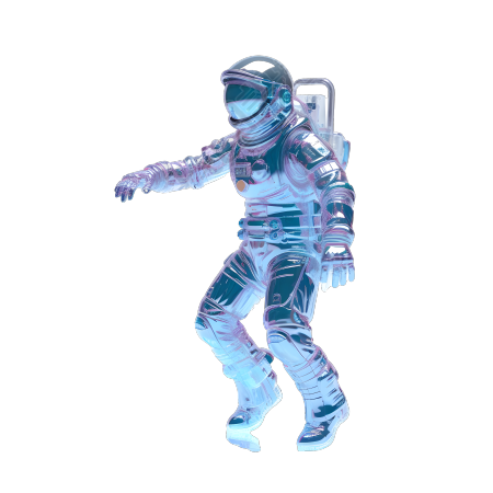 透明背景的3D全息太空人模型元素