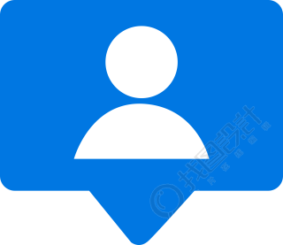 蓝色关注提示图标商用插画PNG素材