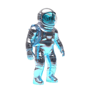 透明太空人3D模型插画