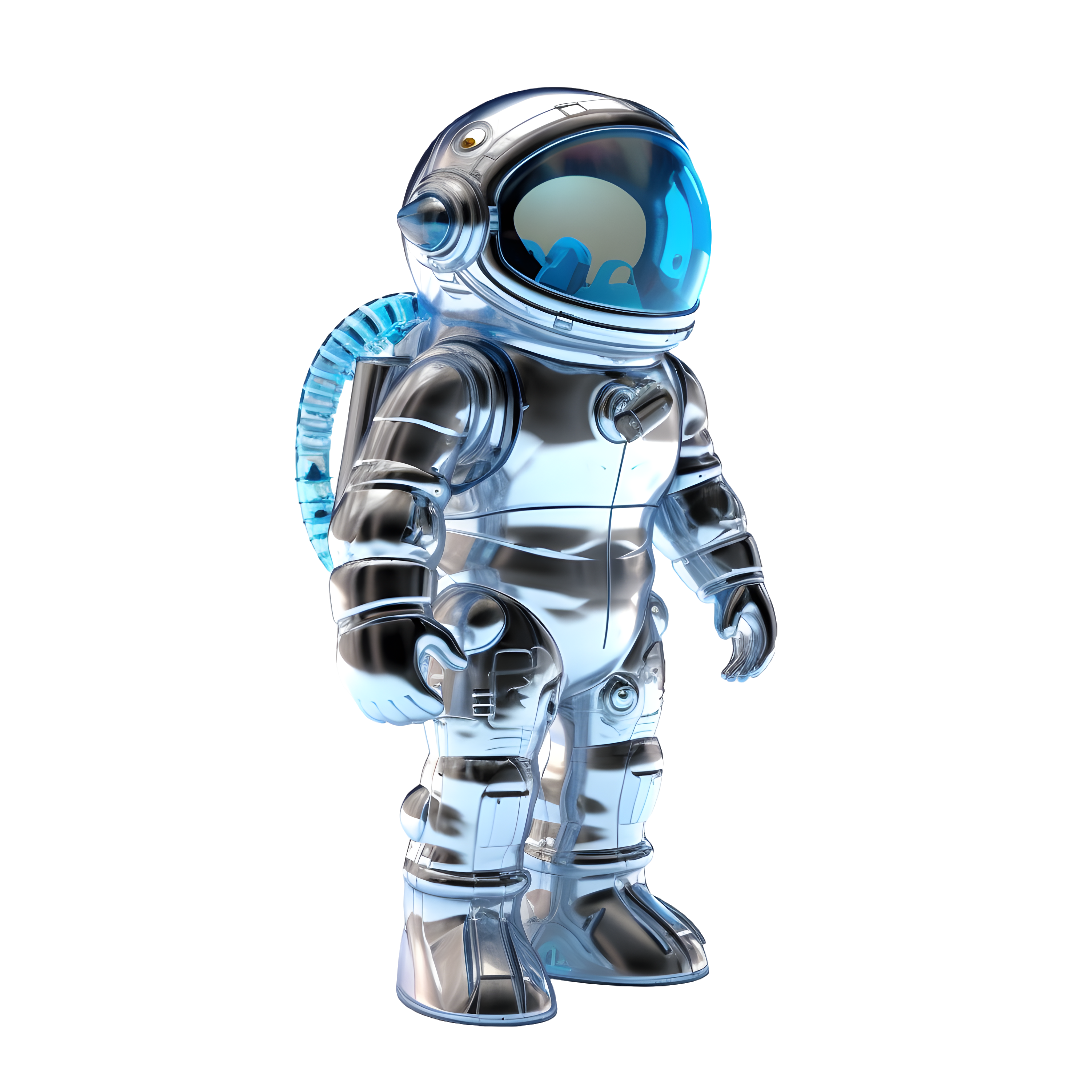 透明太空人3D模型插画