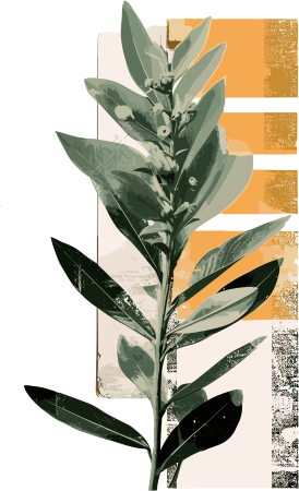 复古植物插画元素