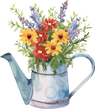 白底水彩花插画设计素材