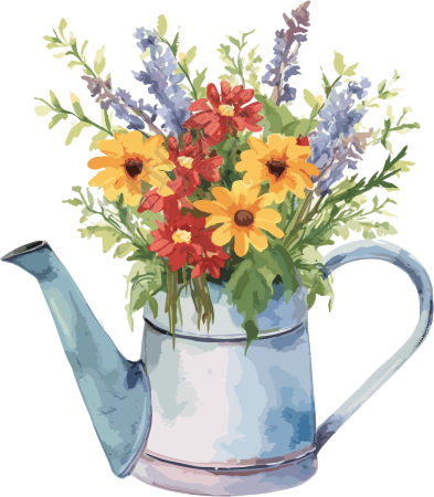 白底水彩花插画设计素材