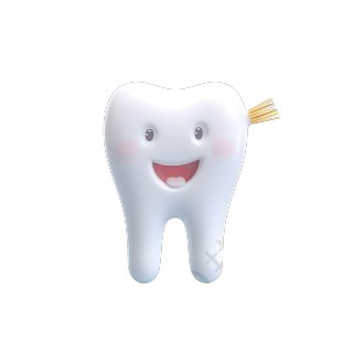小菲月风格的可爱牙刷和牙膏卡通图案插画