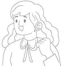 手绘简约线条可爱女生PNG插画素材