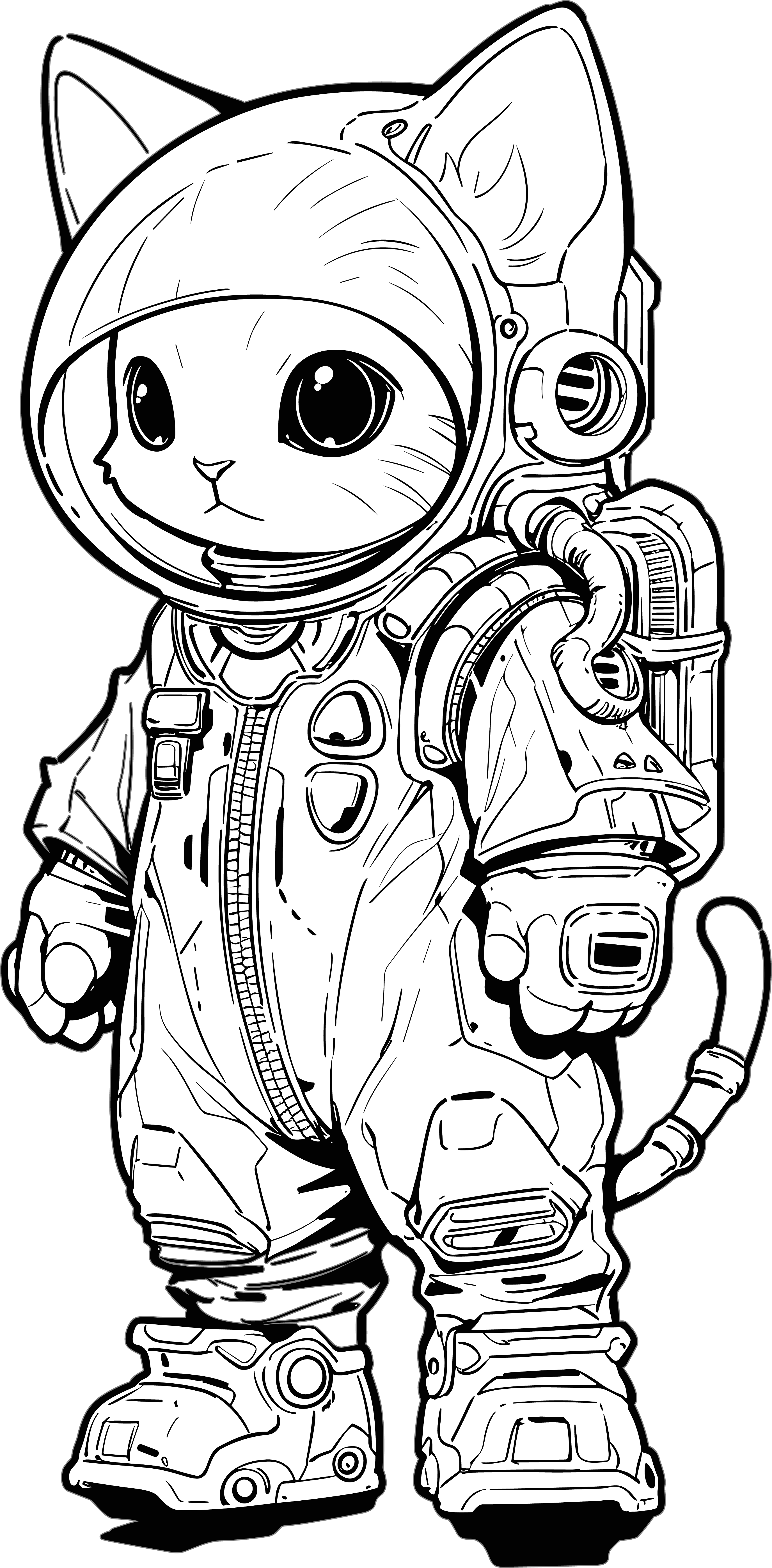超萌猫咪穿太空服PNG元素