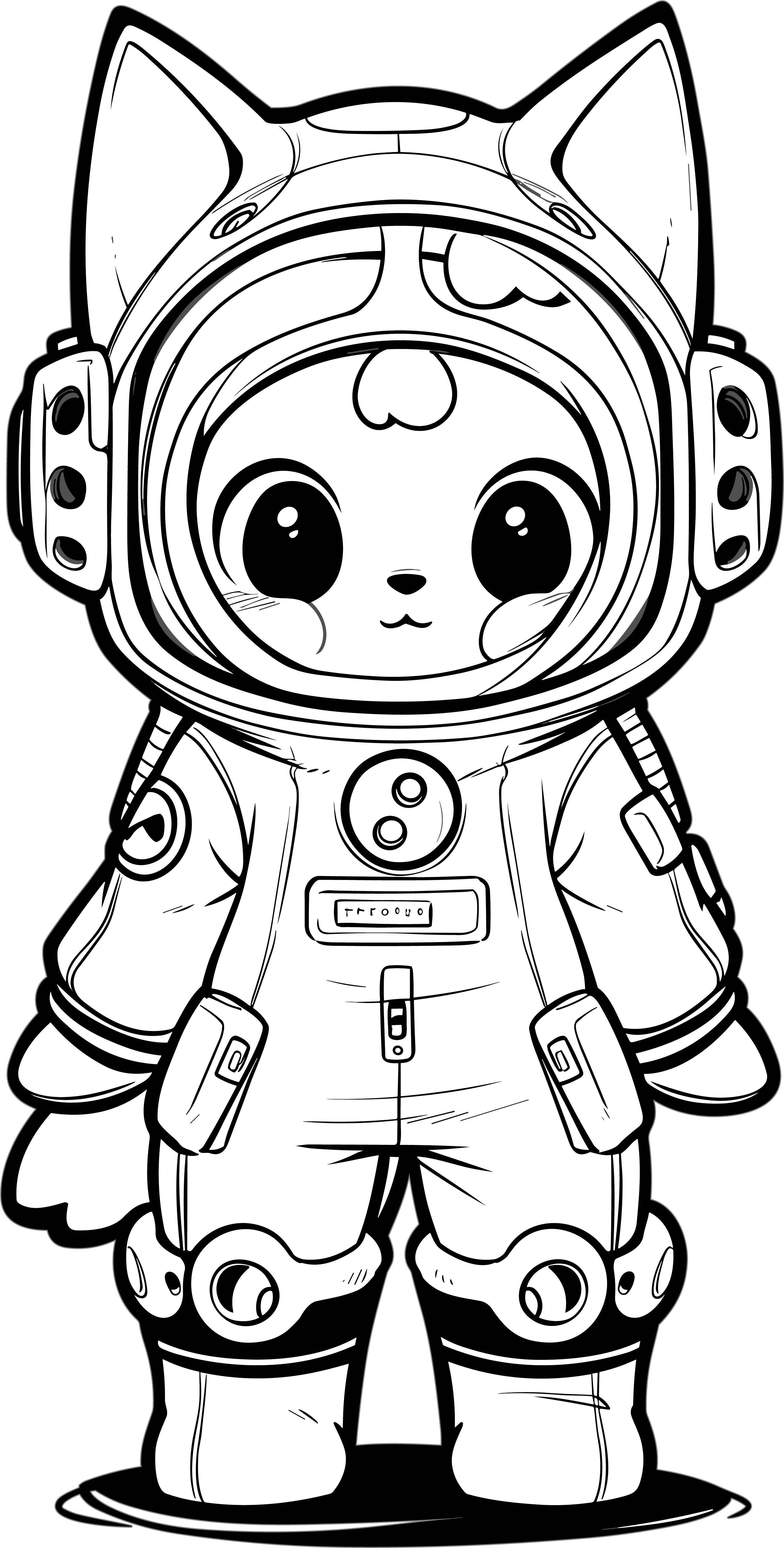 透明背景超萌猫咪穿太空服插画素材