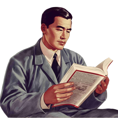 男子阅读创意设计元素PNG图形素材