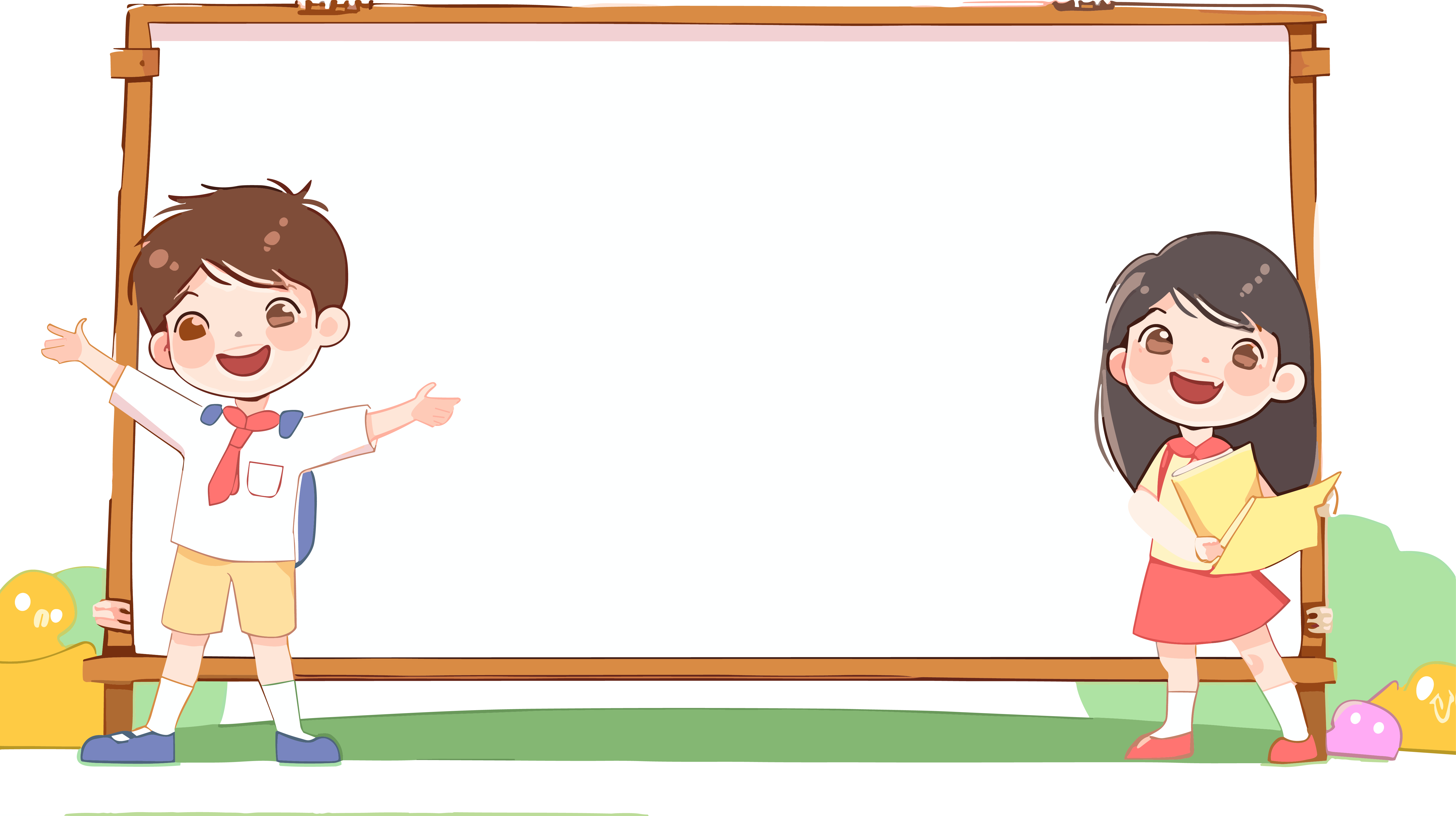 黑板卡通边框学生素材