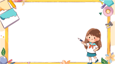 可爱女学生卡通边框商用插画