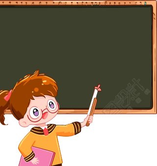 卡通学生黑板边框插画素材