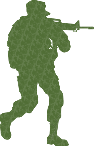 迷彩军人剪影插画